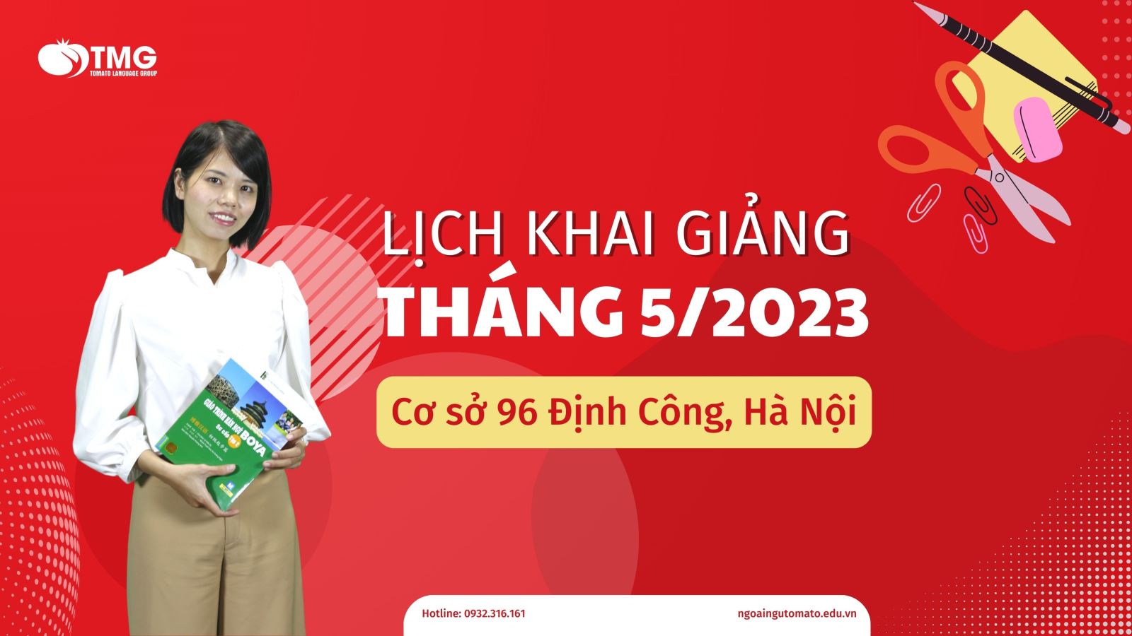 Lịch khai giảng tháng 5/2023 Trung tâm ngoại ngữ Tomato cơ sở Hà Nội 