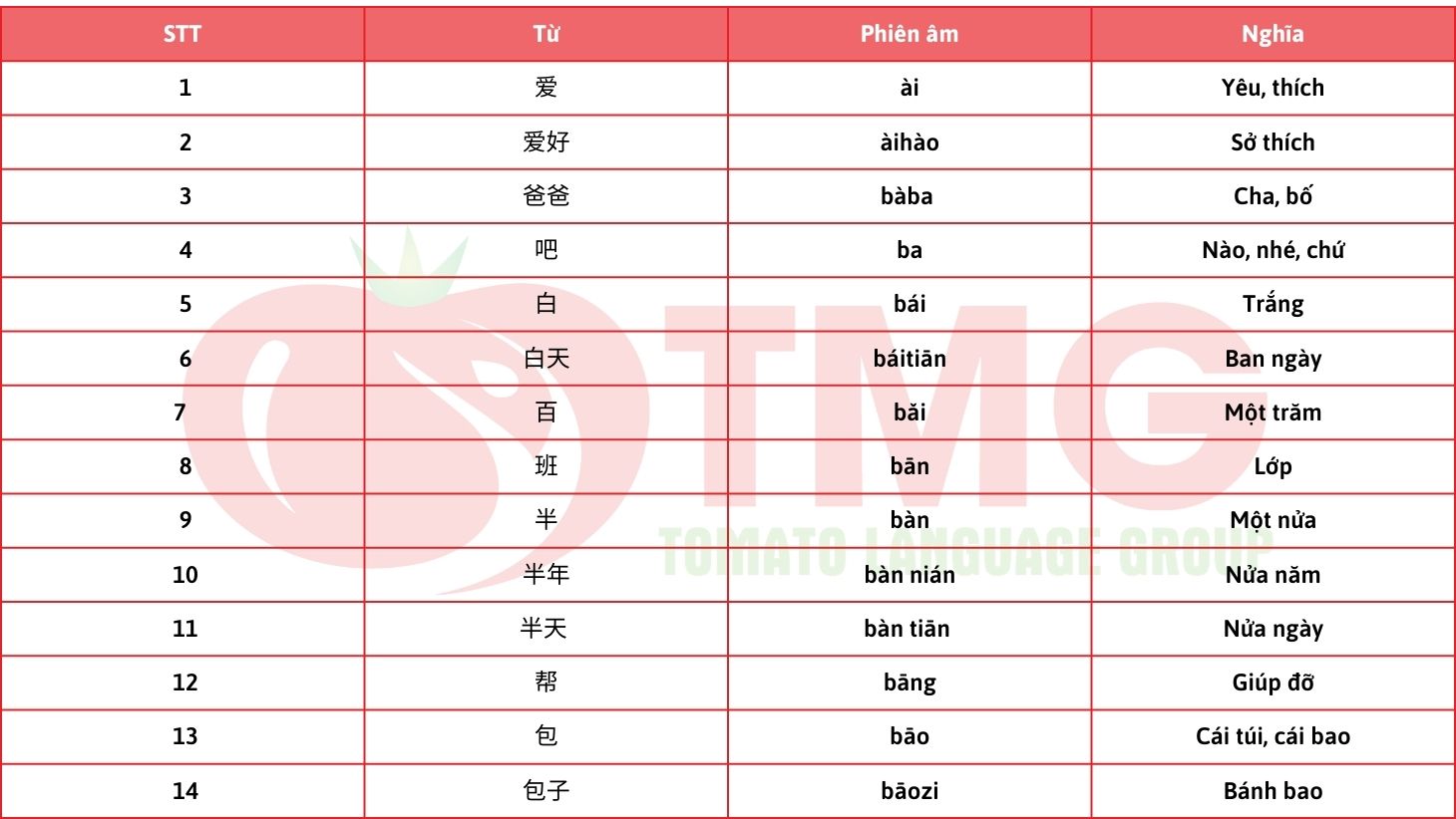 Từ vựng tiếng Trung giao tiếp hàng ngày - Ảnh 2