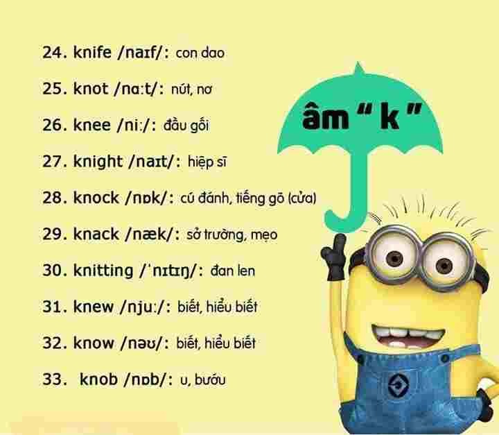 Ghi nhớ các từ ÂM CÂM trong tiếng Anh có thể bạn chưa biết