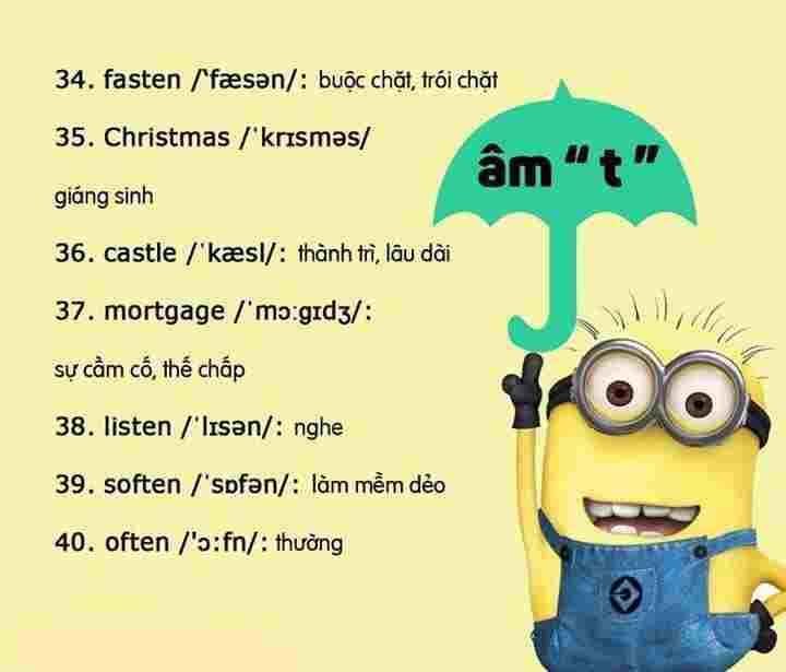 Ghi nhớ các từ ÂM CÂM trong tiếng Anh có thể bạn chưa biết