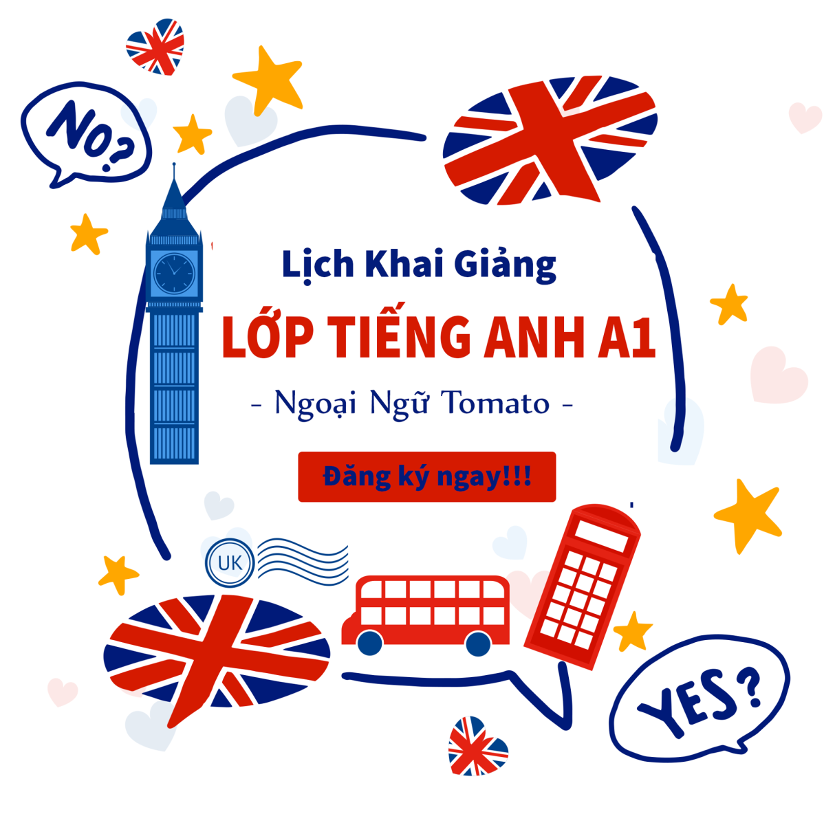 Khai giảng lớp tiếng Anh A1 giữa tháng 12