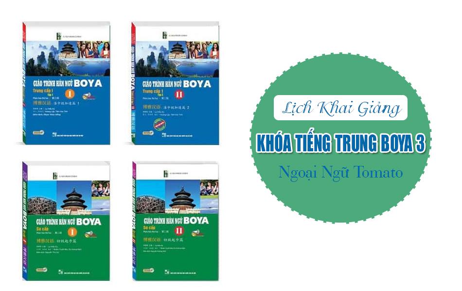 Lịch khai giảng khóa tiếng Trung Boya 3 mới nhất