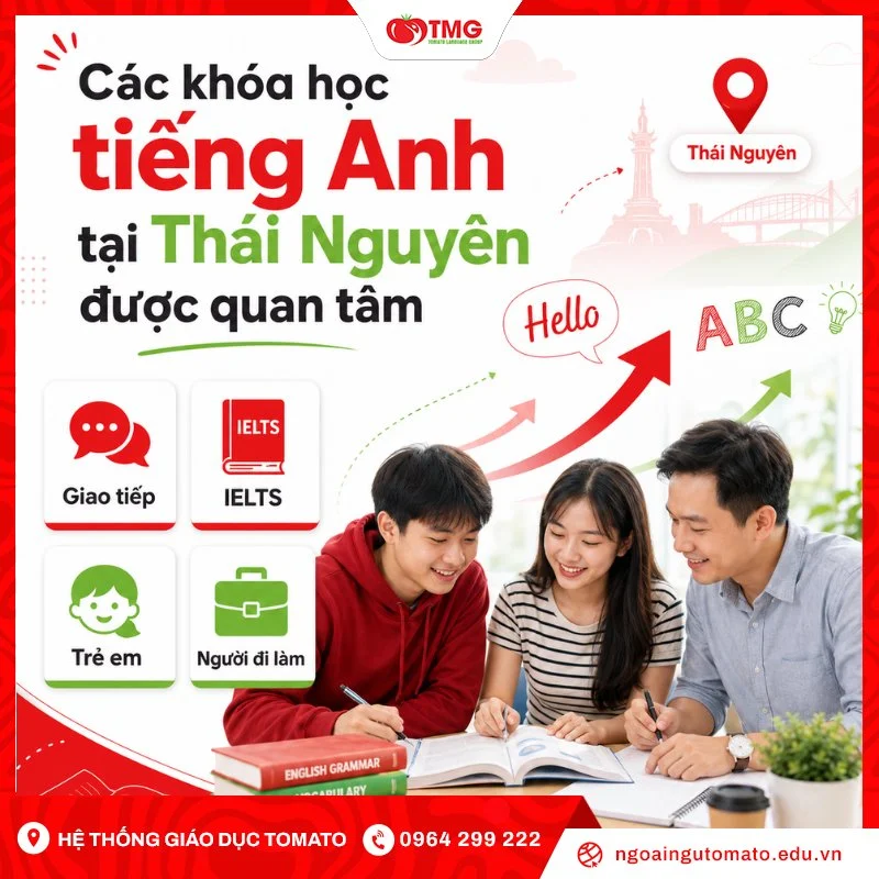 Các khóa học tiếng Anh tại Thái Nguyên được quan tâm