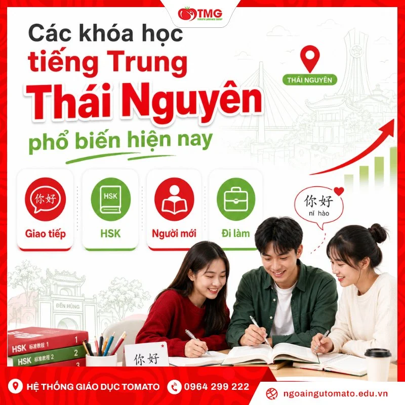 Các khóa học tiếng Trung Thái Nguyên phổ biến hiện nay