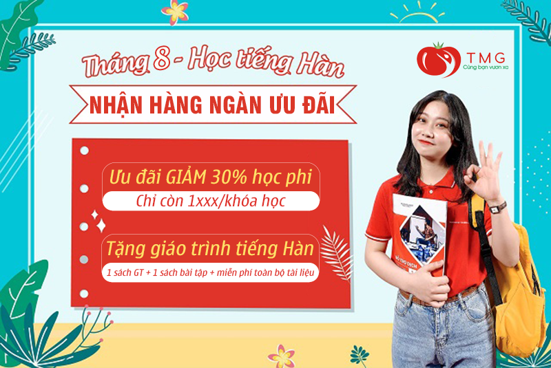 Tháng 8 học tiếng Hàn nhận hàng ngàn ưu đãi duy nhất tại TOMATO Hải Phòng