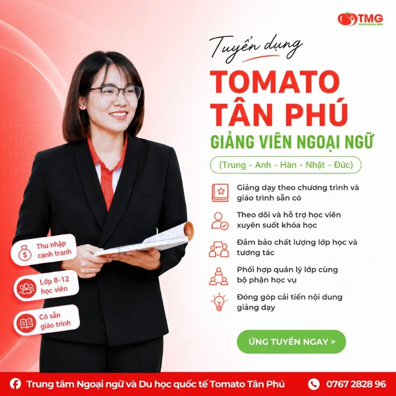 Thông tin tuyển dụng giáo viên ngoại ngữ tại Tân Phú
