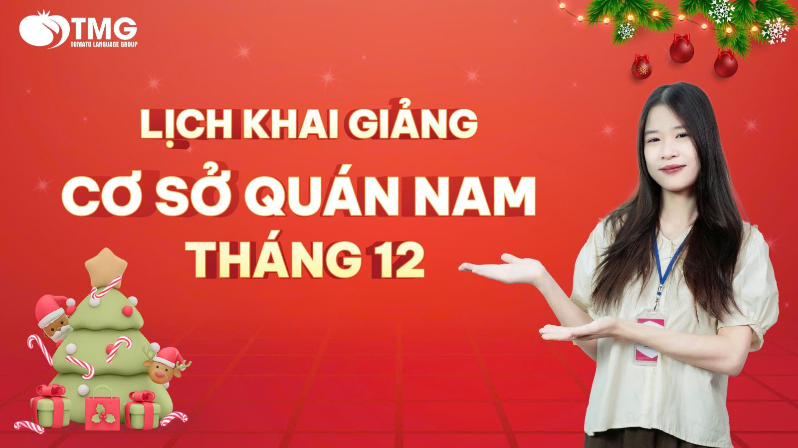 LỊCH KHAI GIẢNG THÁNG 12/2024 CỦA TOMATO CƠ SỞ QUÁN NAM